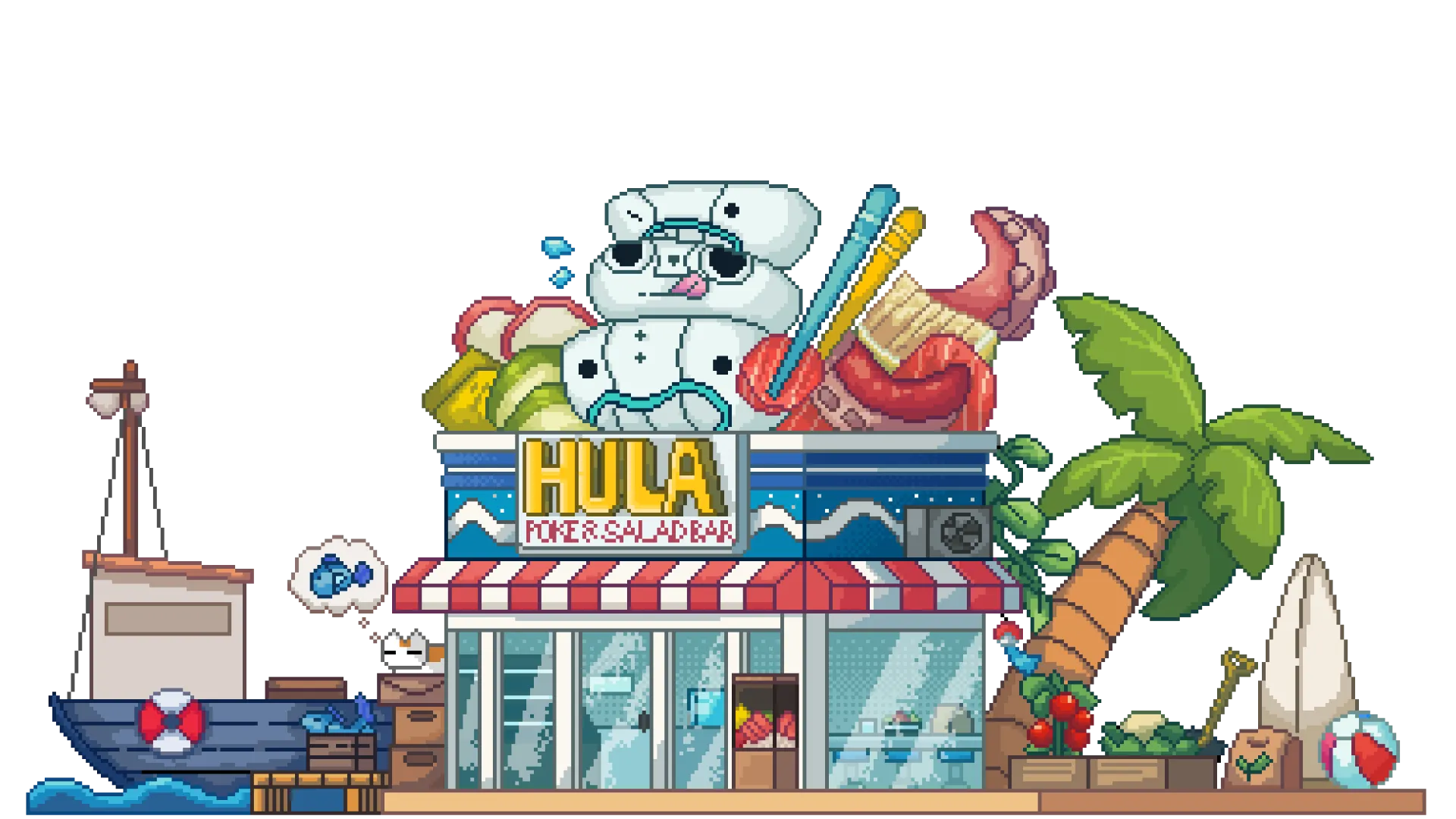 Hula Poke & Salad Bar - Pixel Art Shop